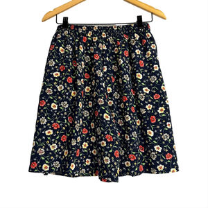 Vintage Northern Traditions Skirt M Navy Floral Romantic Soft Alternative